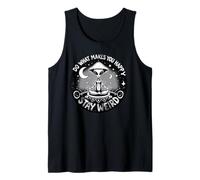 Cool Meditating Alien Do What Makes You Happy Stay Weird Tank Top