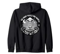 Cool Meditating Alien Do What Makes You Happy Stay Weird Zip Hoodie