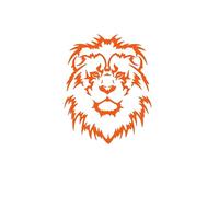Cool Melancholy Lion Head Car Sticker Personality Vinyl Decal Accessories(Orange,17x14cm)