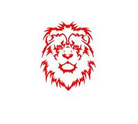 Cool Melancholy Lion Head Car Sticker Personality Vinyl Decal Accessories(Red,26x21cm)