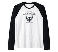 Cool Men Have Tattoos and wear Beard Raglan Baseball Tee