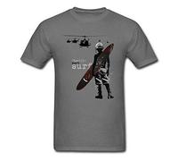 Cool Men T-Shirt Charlie Dont Surf Male T Shirt Retro 3D Print Tops Cult Game Tees Military Lover Custom Streetwear Gift Tshirt Dark Grey L