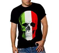 Cool Mens T-Shirt Italian Skull Black Size XXL