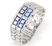 Cool Men's Women's &' Sexless Stainless Steel Led Digital Quartz Bracelet Watch Watch Everyday Watch