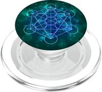 Cool Metatron Cube Geometric Design Sacred Geometry Galaxy PopSockets PopGrip for MagSafe