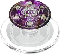 Cool Metatron Cube Geometric Design Sacred Geometry Galaxy PopSockets PopGrip for MagSafe