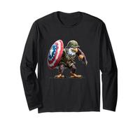 Cool Military Battlefield Eagle with America Shield Costume Long Sleeve T-Shirt