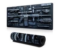 Cool Military Weapon Build Weapon Parts Display Large Gaming Mouse Pad, Desk Mat for Keyboard and Mousepad, Multi-Size for Computer Office Supplies Accessories (B,300 * 600 * 3MM)