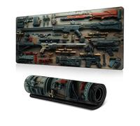 Cool Military Weapon Build Weapon Parts Display Large Gaming Mouse Pad, Desk Mat for Keyboard and Mousepad, Multi-Size for Computer Office Supplies Accessories (E,400 * 900 * 3MM)
