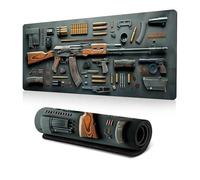 Cool Military Weapon Build Weapon Parts Display Large Gaming Mouse Pad, Desk Mat for Keyboard and Mousepad, Multi-Size for Computer Office Supplies Accessories (A,400 * 900 * 3MM)
