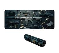 Cool Military Weapon Build Weapon Parts Display Large Gaming Mouse Pad - Military Parts Design XXL Gaming Mouse Pad, Office Supplies Accessories for Table Decor (Type A,300 * 800mm)