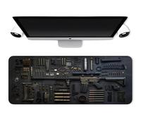 Cool Military Weapon Build Weapon Parts Display Large Gaming Mouse Pad, Military Parts Mouse Pad,With Non-Slip Rubber, for Laptop & Desktop Use (Style B,40 × 80 cm)