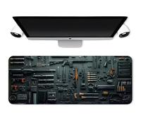 Cool Military Weapon Build Weapon Parts Display Large Gaming Mouse Pad, Military Parts Mouse Pad,With Non-Slip Rubber, for Laptop & Desktop Use (Style C,40 × 90 cm)