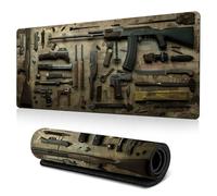 Cool Military Weapon Build Weapon Parts Display Large Gaming Mouse Pad, Stylish Desk Protector, Military Mouse Pad for Laptop & Desktop Use, Computer Office Supplies Accessories (C,11.8 * 31.5 in)