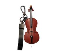 Cool Mini Tiny Violin Keychain Wristlet Funny Novelty Music Car keychain Leather Purse Bag Charms Gifts for Women Men