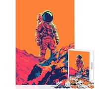 Cool Minimalist Astronaut on Mars Jigsaw Puzzles for Adults 1000 Pieces Improve Detailed Observation Skills Mindful Relaxing Leisure Game (50x75cm)