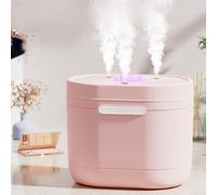 Cool Mist Air Quiet USB Desktop Humidifiers, Diffuser Humidifier, Triple Spray Technology, For Bedroom, For Home Baby Bedroom Office Travel (Pink)