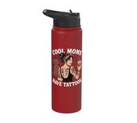 Cool Moms Have Tattoos Stainless Steel Insulated Water Bottle