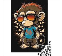 Cool Monkey 1000 Pieces Wooden Puzzles for Adults Jigsaw Puzzles Educational Game Challenge Toy 1000pcs (75x50cm)
