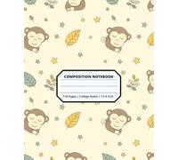 Cool Monkey Animal Patterns Composition Notebook for Adults Kids Boys Girls Teens 110 Pages College Ruled 7.5 x 9.25 Lined Paper Composition Book: ... Friends Boyfriends Girlfriends Zookeepers
