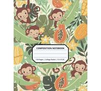 Cool Monkey Animal Patterns Composition Notebook for Adults Kids Boys Girls Teens 110 Pages College Ruled 7.5 x 9.25 Lined Paper Composition Book: ... Friends Boyfriends Girlfriends Zookeepers
