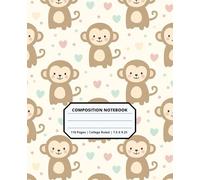 Cool Monkey Animal Patterns Composition Notebook for Adults Kids Boys Girls Teens 110 Pages College Ruled 7.5 x 9.25 Lined Paper Composition Book: ... Friends Boyfriends Girlfriends Zookeepers