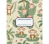 Cool Monkey Animal Patterns Composition Notebook for Adults Kids Boys Girls Teens 110 Pages College Ruled 7.5 x 9.25 Lined Paper Composition Book: ... Friends Boyfriends Girlfriends Zookeepers