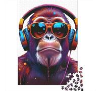 Cool Monkey DJ 1000 Pc Thickened Paper Jigsaw Puzzle Adults Relaxation Hobby Engaging Brain Teaser 38x26cm/1000pcs