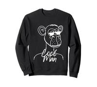 Cool Monkey With Retro Sunglasses Stencil Art Gorilla Face Sweatshirt
