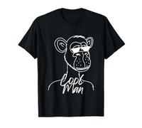 Cool Monkey With Retro Sunglasses Stencil Art Gorilla Face T-Shirt