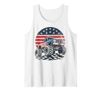 Cool Monster Trucks American Flag USA Patriotic Tank Top