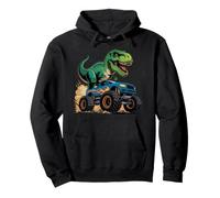 Cool Monster Trucks On T-Rex Dinosaur Fun Boys Pullover Hoodie