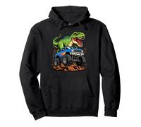 Cool Monster Trucks On T-Rex Dinosaur Fun Boys Pullover Hoodie