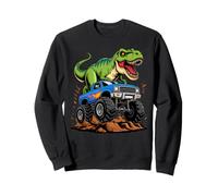 Cool Monster Trucks On T-Rex Dinosaur Fun Boys Sweatshirt