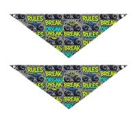 Cool Monsters Truck Blue Yellow Graffiti 2 Pack Dog Bandanas Bulk Pet Bandanas Scarf Pet Accessories for Dogs Cats