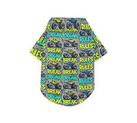 Cool monsters Truck Blue Yellow Graffiti Summer Dog Shirt Vest Button Up Lightweight and Breathable Short Sleeve Pet T-Shirt Doggy Sweatshirt Puppy Kitten Perfect for Everyday Wear, and