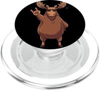 Cool Moose Rock Hand Sign Sunglasses Animal Graphic And PopSockets PopGrip for MagSafe
