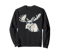 Cool Moose Sunglasses Funny Wildlife Sweatshirt
