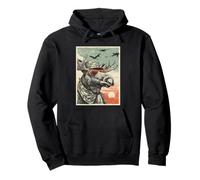 Cool Moose with Sunglasses Duck Hunting Hunter Retro Sunset Pullover Hoodie