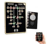Cool Morse Code Trainer Card With Interactive LEDs & Signal Buttons For Beginners Code Learning Telegraph CW Trainer, Real-Time Decoding, Portable Ham Radio Morse Practice Device (1 pcs)