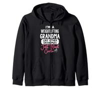 Cool Mothers Day Design Weightlifting Grandma Zip Hoodie