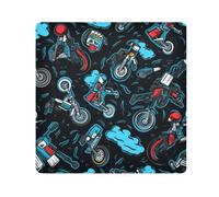 Cool Motorbike Camera Wrap Cloth, Squares Magic Self-Adhesive Cloth for Lens Camera Anti-Scratch Lens Protector Makeup Wrap Cloth Bag 13.8" x 13.8"