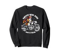 Cool Motorbike Punjabi Santa's New Ride Made in Punjab Sweatshirt, Adult Unisex, Black, Medium