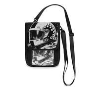 Cool Motorcyclist No Risk No Story Travel Wallet Passport Holder Neck Wallet Slim Lightweight Crossbody Bag with Adjustable Strap