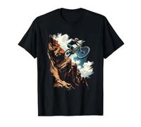 Cool Mountain Biker Jumping Off Rocks T-Shirt