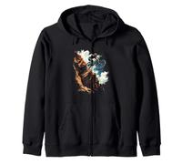 Cool Mountain Biker Jumping Off Rocks Zip Hoodie