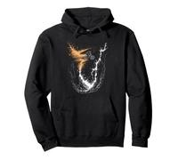 Cool Mountain Biker Jumping Over Rocks and Dust Clouds Pullover Hoodie