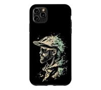 Cool Mountain Biker Profile with Abstract Background Case for iPhone 11 Pro Max