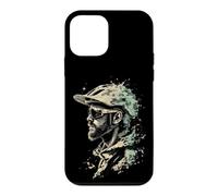 Cool Mountain Biker Profile with Abstract Background Case for iPhone 12 mini