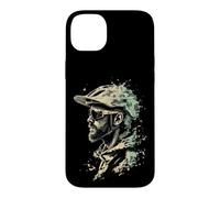 Cool Mountain Biker Profile with Abstract Background Case for iPhone 14 Plus